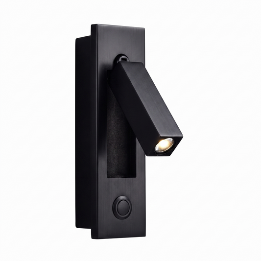 Lumo recessed folding bedside sconce on a white background