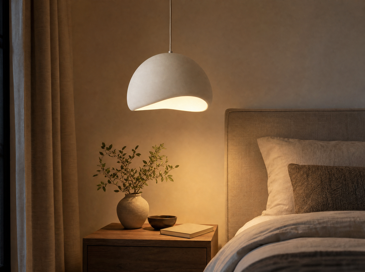 Nubia Cloud Pendant Light in a bedroom reading corner